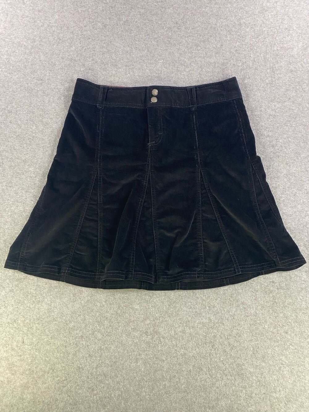 Athleta Whenever Black Corduroy Fit and Flare Skirt